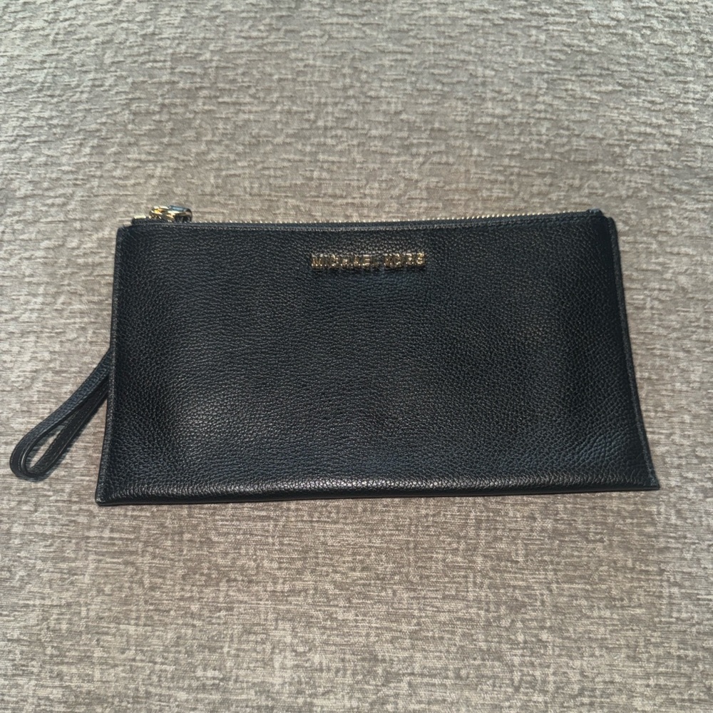 Michael Kors Black Textured Clutch wristlet like new